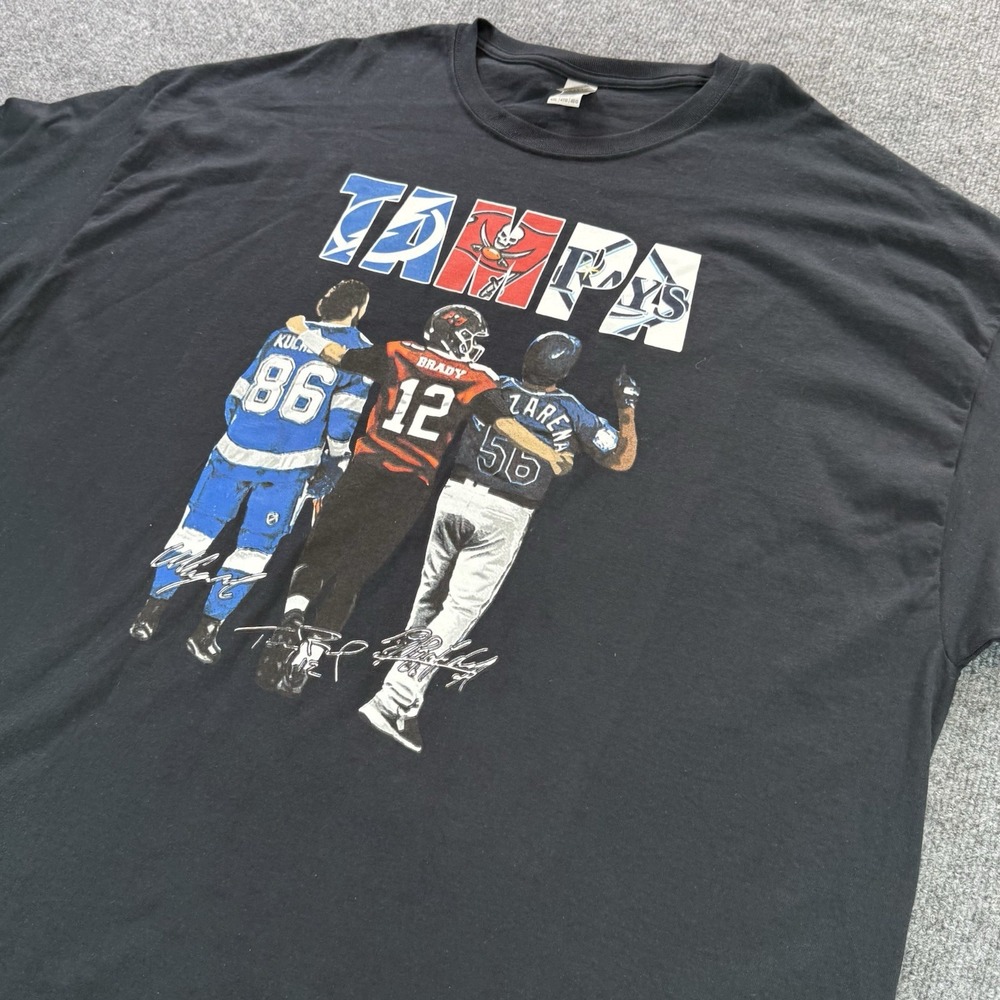 Tampa Bay Brady Kucherov Arozarena T-Shirt Mens 4XL Buccaneers Rays Lightning